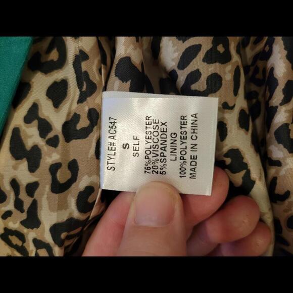NWOT Boutique Lilypad teal green single button blazer - Picture 4 of 5